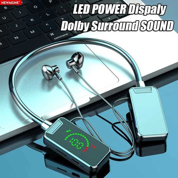 24H Play Time 5.4 Earphones LED Display HiFi Sound Earbuds Wireless phones Sports Waterproof Neck-hanging sets Z241218