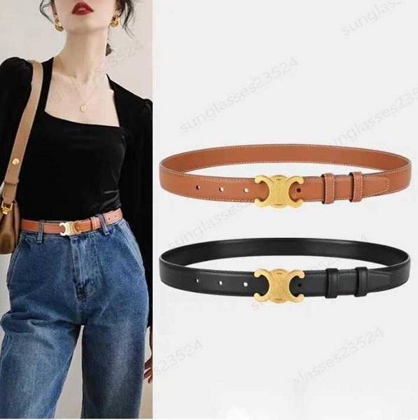 designer belt Womens leather vintage belt with casual cowhide butterfly copper buckle decorative thin waistband designer fashion smooth buck