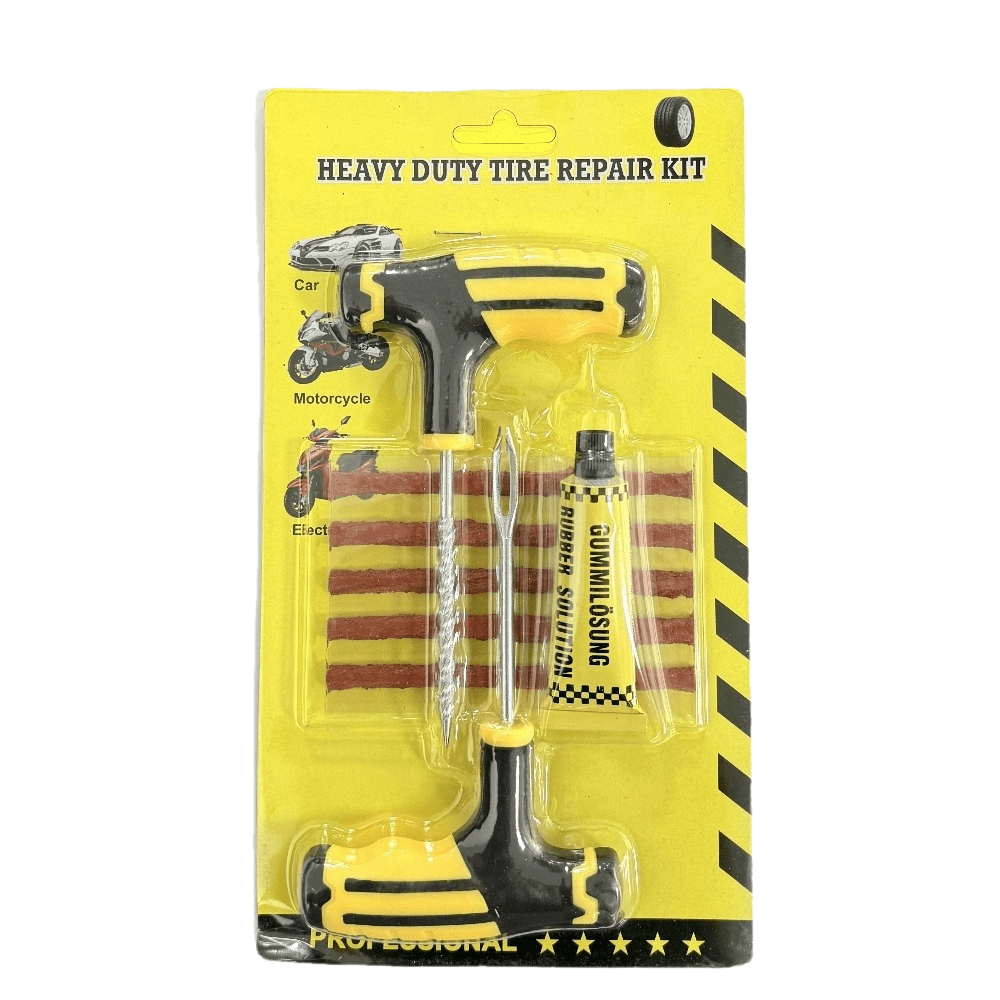 TEMU Durable Tire Repair Kit - Essential Tool For Cars & Motorcycles - Tire Changing Tools With Adhesive Strips For Emergency Vacuum Tire Fixes