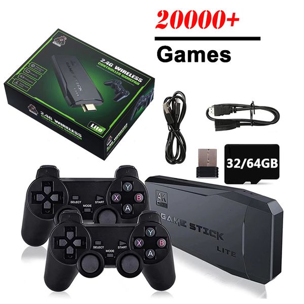 Game Controllers Joystic 4K Video Console Wireless Controller Gamepad Builtin 20000 Games 64G Retro Handheld Player For PS1FCGBA Stick 23083