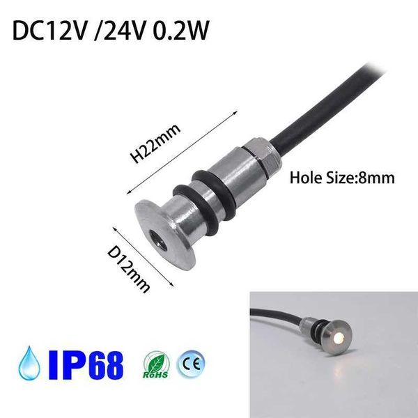 Mini LED 12V 0.2W Deck Light Recessed Outdoor Led Spot Waterproof IP68 Step Light Garden Path Star Decor Underground Spotlight CL240813
