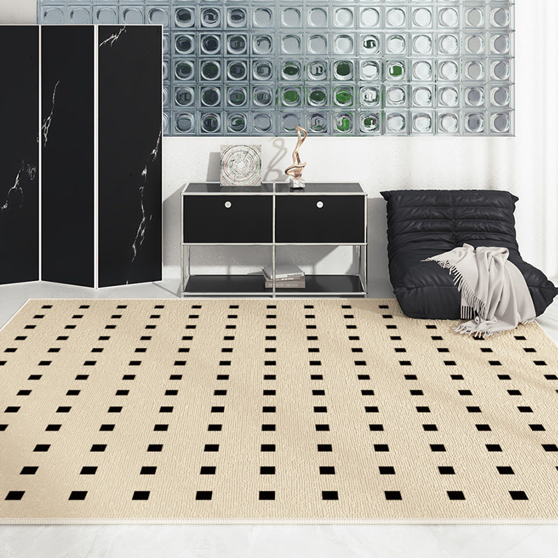 5091-58.8-Minimalist Solid Color Carpet Living Room Sofa Large Area Decorative Rug Bedroom Lines Polyester Thickened Furry Home Floor Mats