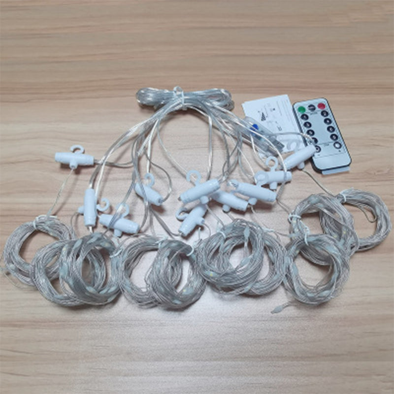 Direct Sales 33 Curtain Lighting Chain USB Remote Control Rubber-Covered Wire Copper Wire Curtain Color Lighting Chain Bedroom Led Copper Wire Curta