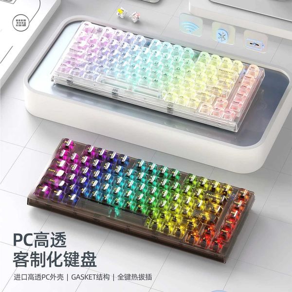 RGB Wireless 2.4G 5.0 Bluetooth Keyboards Magic Keyboard 2 Suitable For Ipad Laptop Desktop Computer Windows-imacCL240709