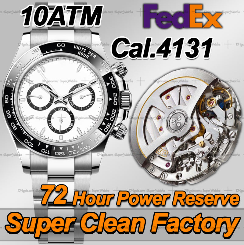 Mens Watches Men Designer Watches Top Quality Luxury Super CLean Factory Watch 40MM Automatic Chronograph Cal.4131 Movement Sapphire Diving 10ATM Wa