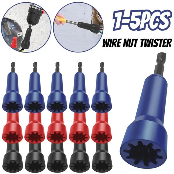 Wire Nut Twister with 1-4 Chuck Wire Twisting Tool Aluminum Alloy Quickly Twister Hand Tools for Drill and Wire Connector Driver