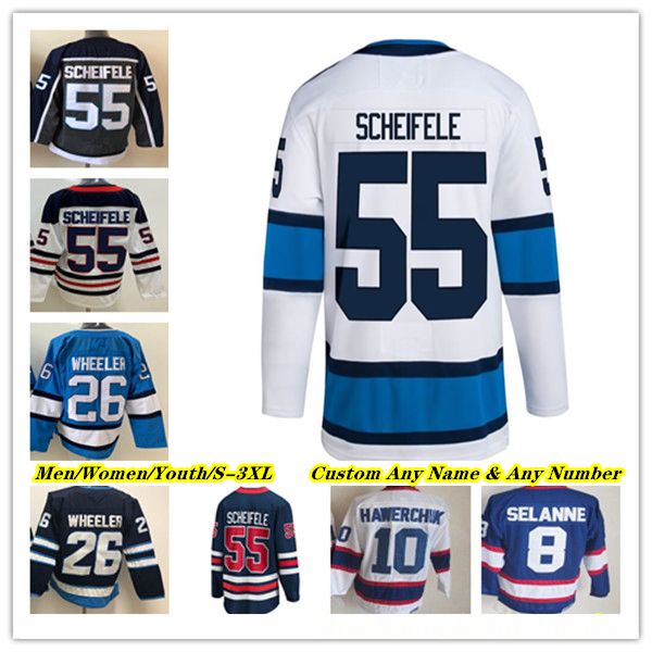 Blake Wheeler Hockey Jersey Josh Morrissey Kyle Connor Nikolaj Ehlers Nino Niederreiter Adam Lowry Neal Pionk Dylan DeMelo Mason Appleton WI