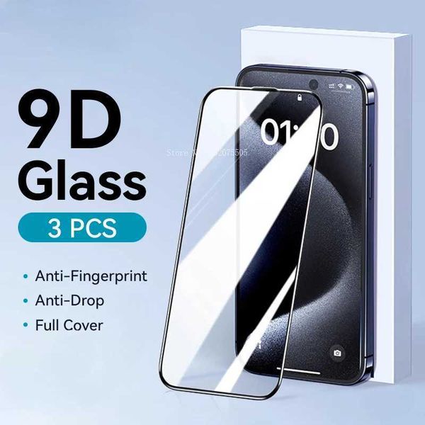 3pcs HD Glass Screen Protector for iPhone 15 14 13 12 11 Pro Max Full Screen Tempered Glass Protection for iPhone 15 M250120