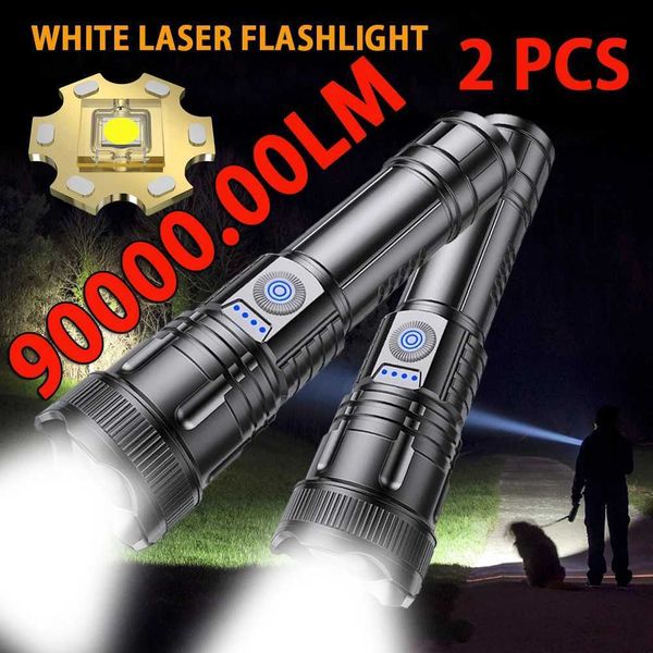 2pcs Strong Light Flashlight USB Rechargeable Small Xenon Lamp Portable tra Bright Long-range Outdoor Household LedT250122