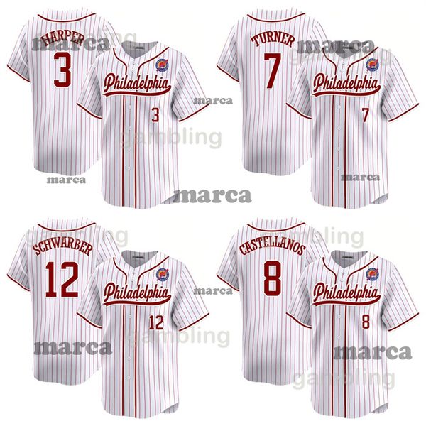 24 25 Mens-Youth-Women Baseball ed Jerseys Herper Trea Turner Kyle Schwarber J.T. Realmuto Alec Bohm Nick Castellanos Aaron Nola
