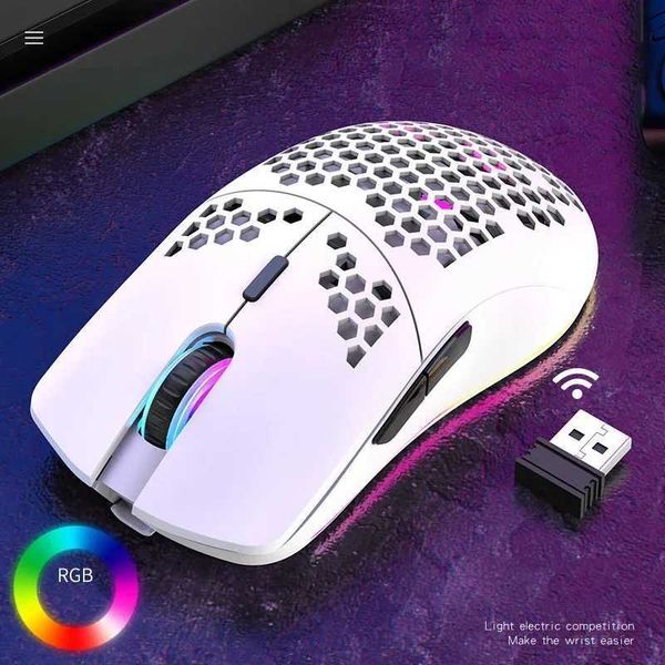 XYH80 Hollow-out Honeycomb 2.4GHz Wireless Gaming Mouse 4 Gear 3200 DPI RGB Lighting Mice for PC Laptop M240820