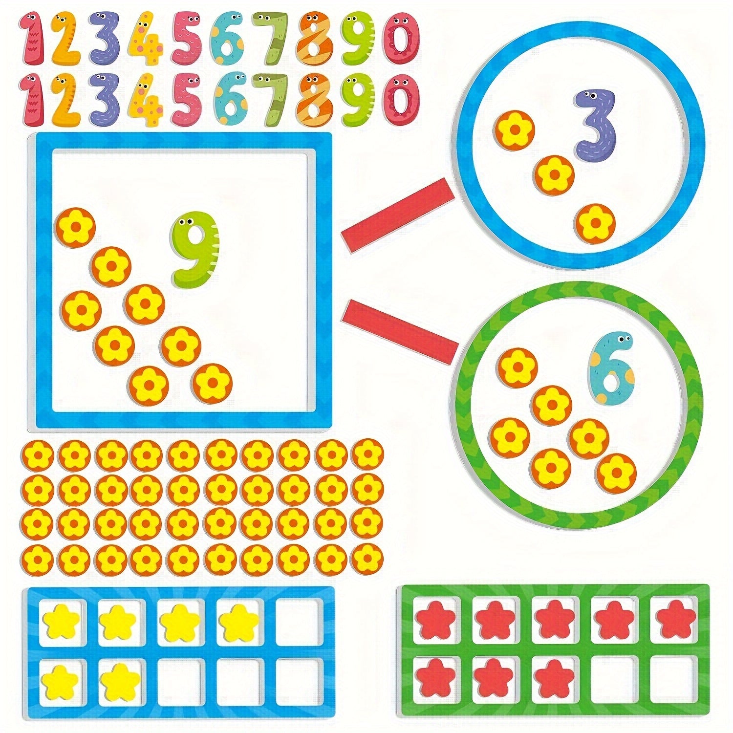 TEMU Yousu 97pcs Magnetic Numbers For Whiteboard, Math Manipulatives Kindergarten 1st Grade, Math Games For Kids Magnetic Number Line Math Counters &