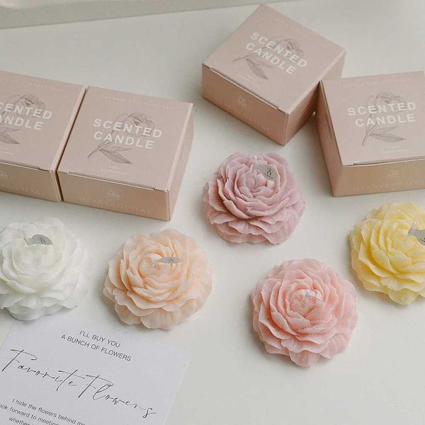 Peony scented candles with hand gifts DIY candles creativity Valentines Day gifts perfume shapes small candles W250110