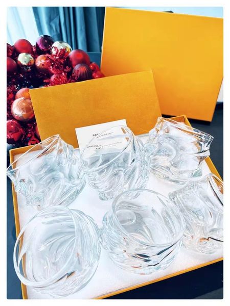 Designer Whiskey Glass Home Creative Glass Wine Utensils Transparent Crystal Wine Cup Bar Beer Cup 6pcs-set with gift box X2501071