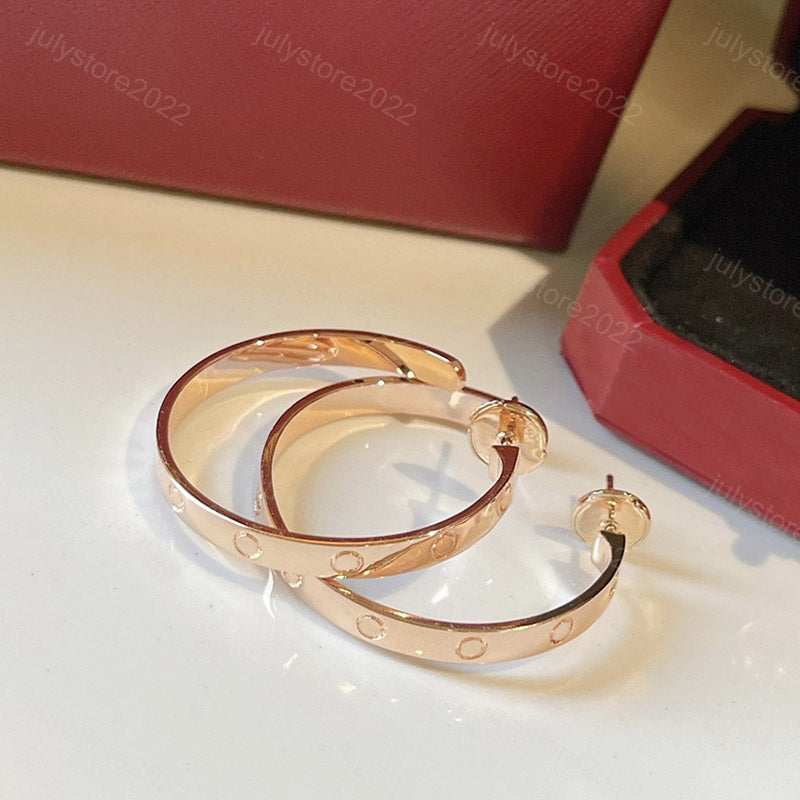 Hoop Earrings Designer Jewelry Titanium Steel Hoops 18K Gold with Daimonds Love Earring for Women Hoops 925 Silver Fashion Studs with Box