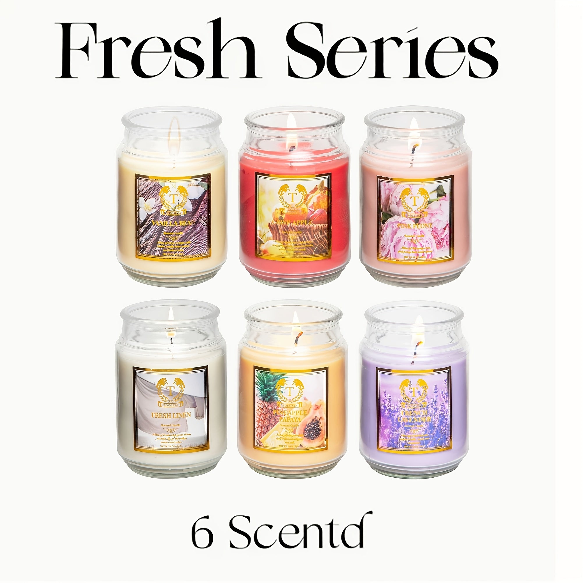 TEMU Scented Candles - 6 Scents, 18oz Women's Scented Candles Decorative Soy Candles Portable Travel Candles Yoga Valentine's Day Birthday Gifts For