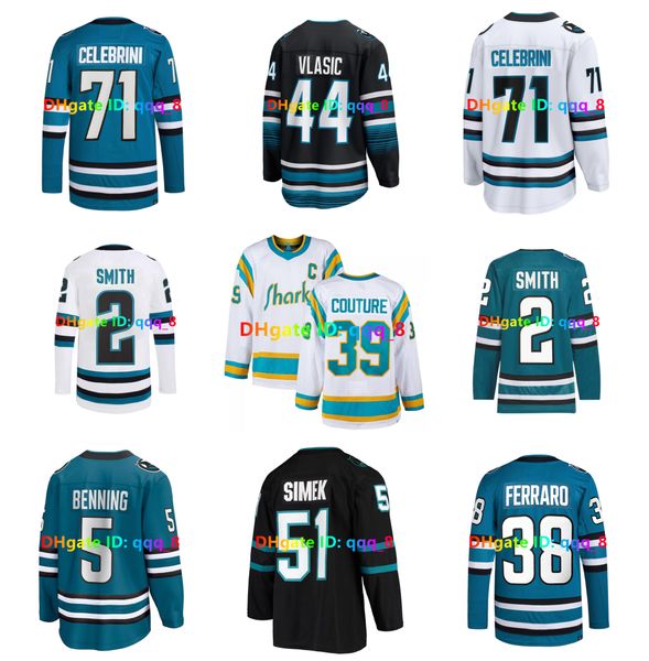 Macklin Celebrini Matt Benning Logan Couture Sharks Hockey Jersey Mackenzie Blackwood Will Smith Green Oskar Lindblom Ferraro Sturm White Ma