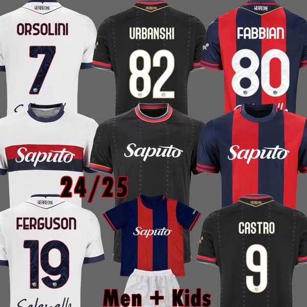 24 25 Bologna FC Soccer Jerseys ORSOLINI FABBIAN 2024 2025 AEBISCHER CASTRO Football Shirts LYKOGIANNIS URBANSKI BONIFAZI POSCH Men Uniforms