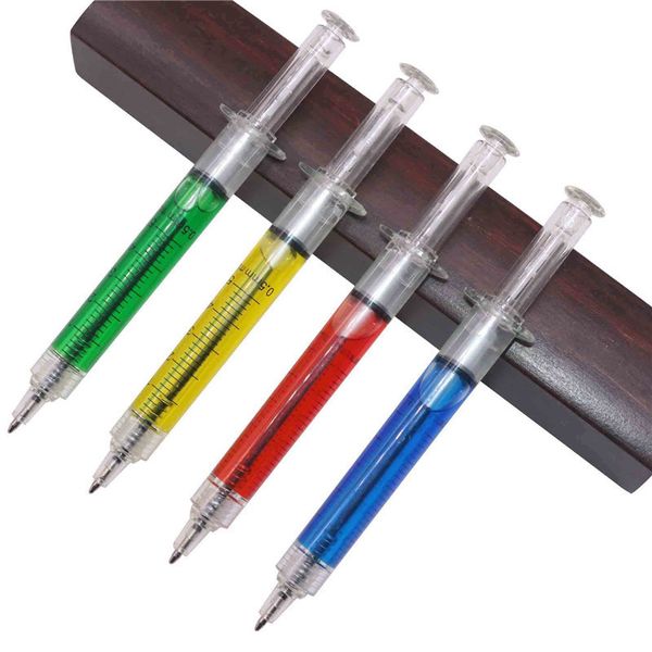 Ballpoint Pens 50 Pcs 0.7mm Steel Pen Syringe Ballpoint Pen Magic Gel Pen Blue Ink Student Learning Stationery Creative Gift Writing Toy 230