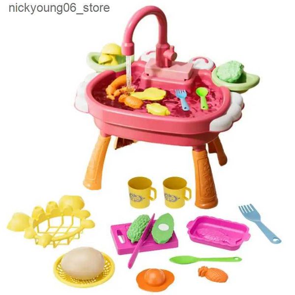 Kitchens Play Food Play Sink With Running Water Children Role Play Electric Dishwasher Toy Kitchen Sink With Play Food And Kitchen Utensils