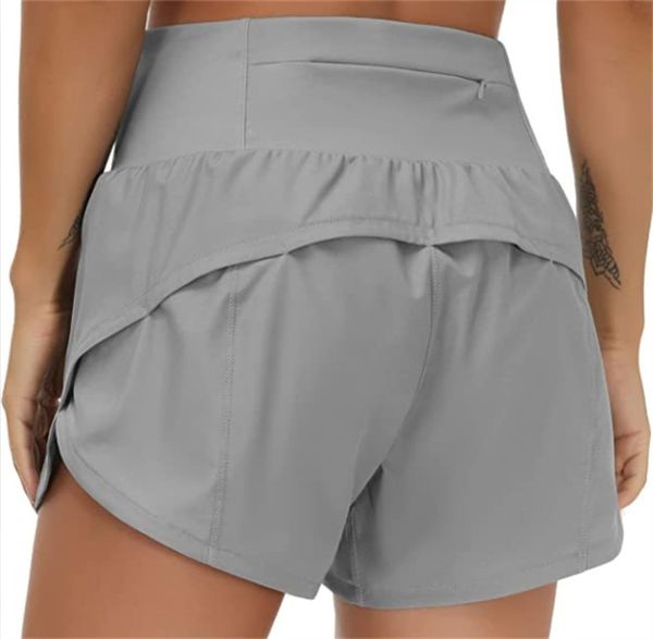 Speed Up High-Rise Lined Short Waist Sports Shorts Womens Set Quick Drying Loose Running Clothes Back Zipper Pocket Fitness Yoga New Arrival