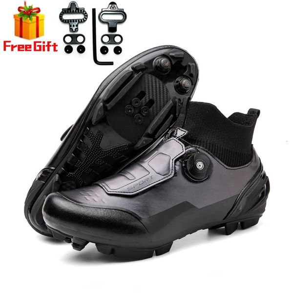 Sapatos de ciclismo MTB Cleats Men Carbon Speed Bike Shoes Women Mountain Racing Flat Spd Road Cicling calçados ao ar livre 241212