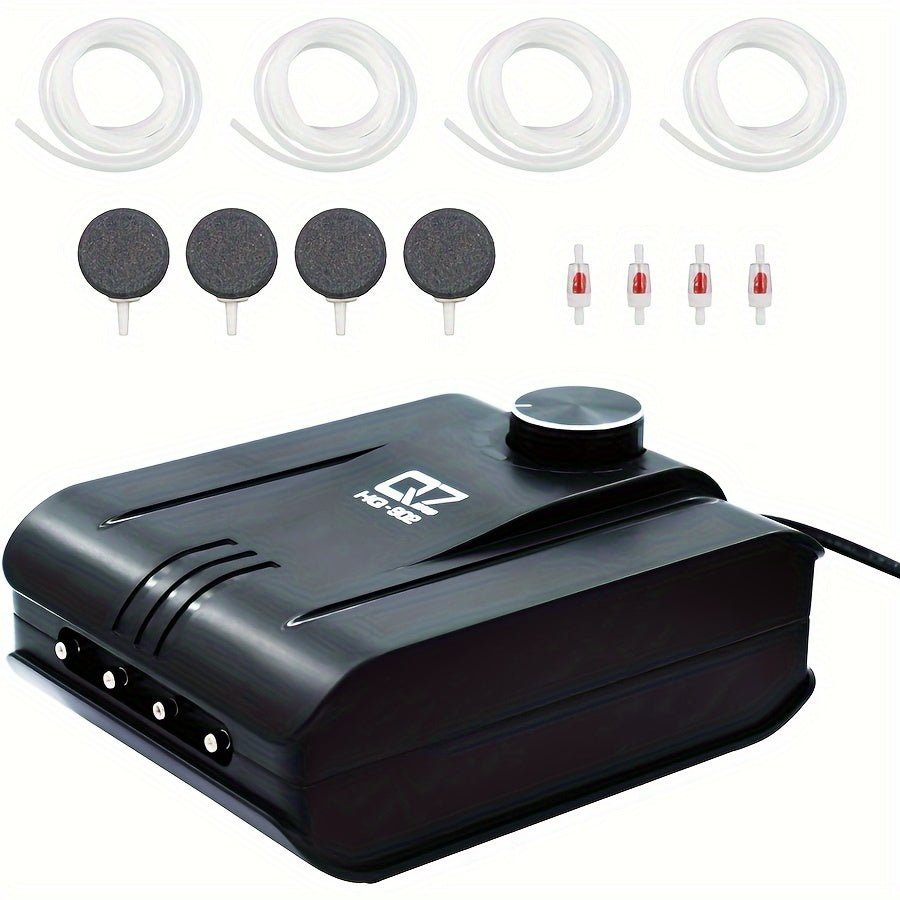 TEMU Quiet Aquarium Air Pump With 4 Outlets (1.6l-min, Up To 400 Gallon) – Adjustable Oxygen Flow For Fish Tanks, Hydroponics, And , Includes , Air