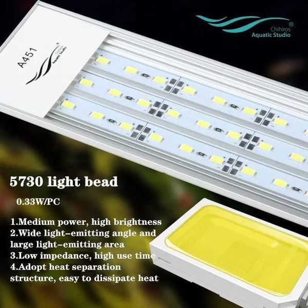 Aquarium LED Lighting Aquatic Plant Growth Cover Light with Dimming Controller Fish Tank Light Z250205