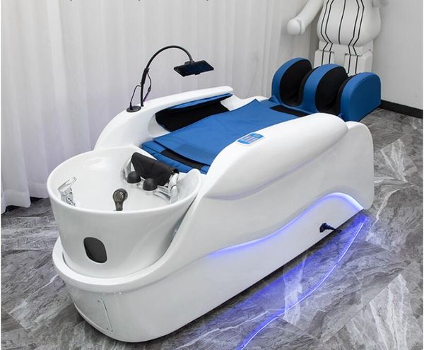 electric massage Intelligent shampoo bed Fully automatic ceramic basin shampoo wash water massage integrated salon furniture, salon shampoo
