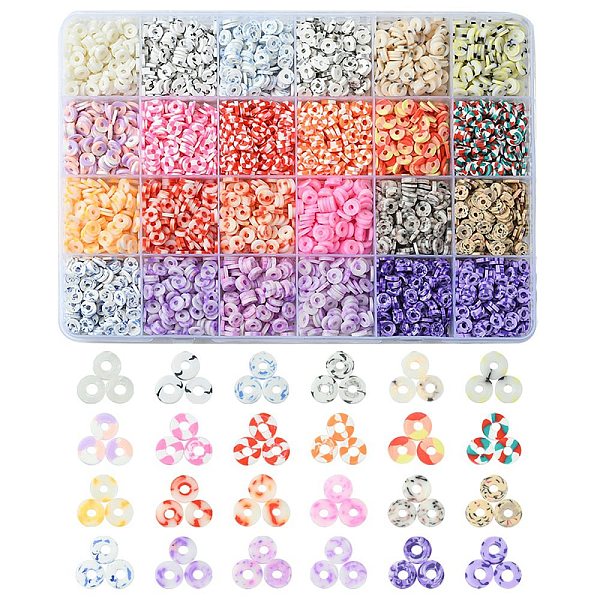 168G 24 Colors Handmade Polymer Clay Beads