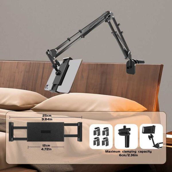 Cell Phone Mounts Holders Adjustable bed tablet stand rotating long arm metal desktop sta H241015