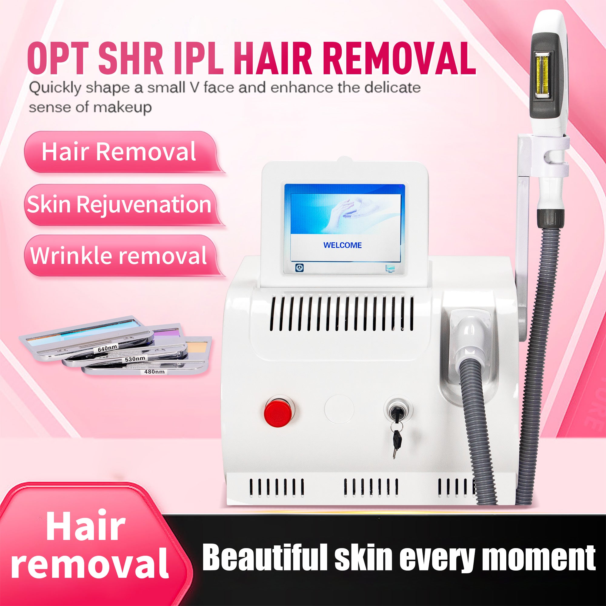 OPT 3 Wavelength Portable Hair Removal Laser Machine Professional Equipment For Painless Hair Removal And Skin Rejuvenation HOT