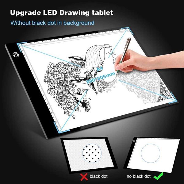 Graphics Tablets Pens LED Lightbox Tracker A4 Drawing Tablet 13 * 9.3-inch Graphic Writing Digital Copy Board Diamond Drawing Sketch Animati