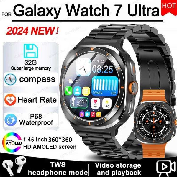 Smart Watches Suitable for mens Android smartwatch mens 4G memory local music player series 7 AMOLED screen Bluetooth call sports NFC smartw
