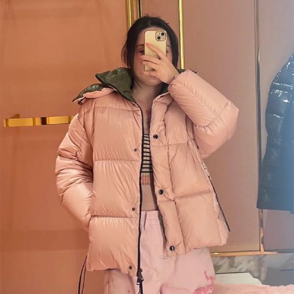 Women down jackets Fur collar coat Down filling colorful coats Ladies jackets Waist retraction coat Top Quality Girly Pink Winter coat Warm