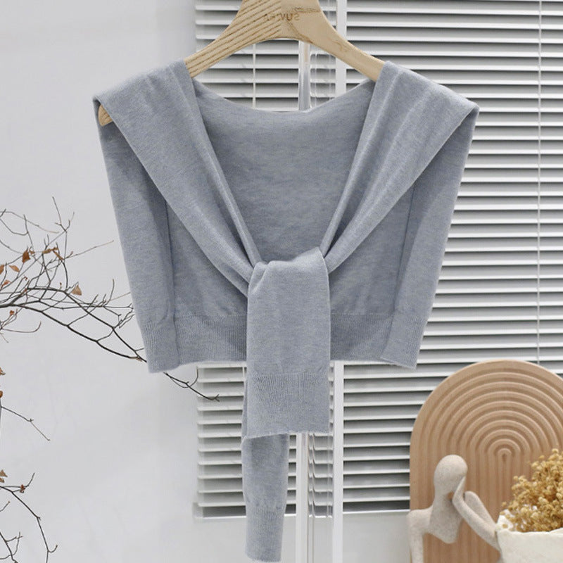 K1116 Silk Shawl Women&#039;s Summer Thin Knitted Temperament Sunscreen Cardigan Outerwear Cardigan