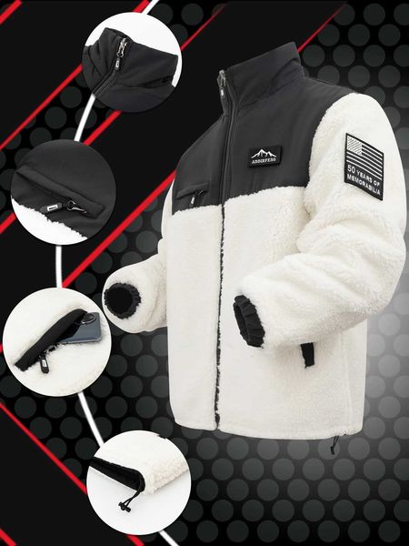 Men&#039;s Jackets Mens Thick Warm Fuzzy Sherpa Fleece Jackets Casual Oversize Long Sleeve Coats Autumn Winter Front-Zip Outerwear 24H shipp