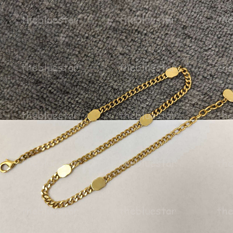 Gold Necklace Jewelry Fashion Necklaces Gift Mens Long Letter Chains Classic Pendant Necklace For Men Women Choker Golden Chain Jewlery Party Gift C