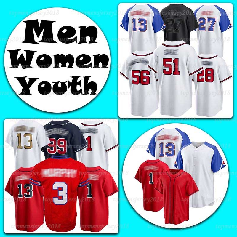 13 Ronald Acuna Jr. Atlantass Baseball Jersey Braves 1 Ozzie Albies 51 Chris Sale 28 Matt Olson 27 Austin Riley 99 Spencer Strider 56 Spencer Schwel