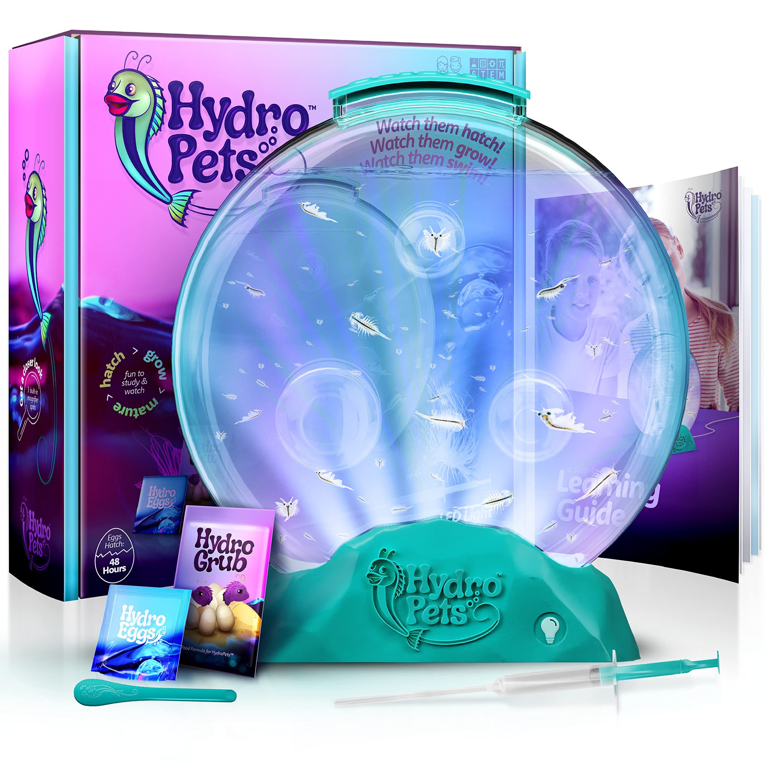 TEMU Live Sea Pets Habitat Kit, Light Up - Science Experiments Kits - Educational Stem Kids Toys For Age 6, 7, 8, 9, 10-12+ Year Gifts - Hatch & Grow