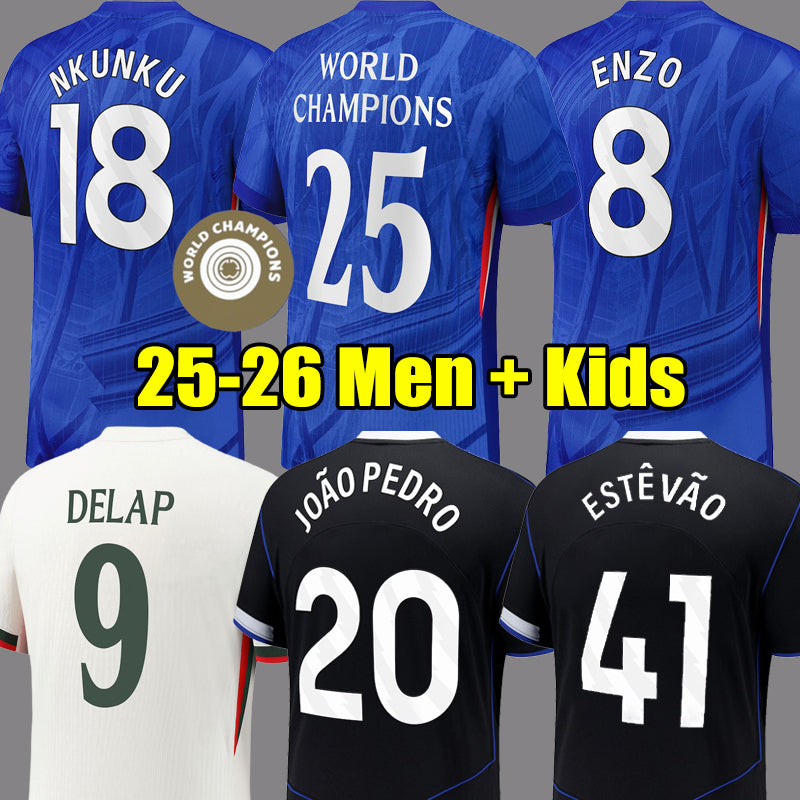 chelseaes fc 25 26 soccer jerseys PALMER chelses NKUNKU DELAP ESTEVAO Jackson NETO chelseaa Enzo D.ESSUGO JAMES CUCURELLA JOAO PEDRO HATO football S