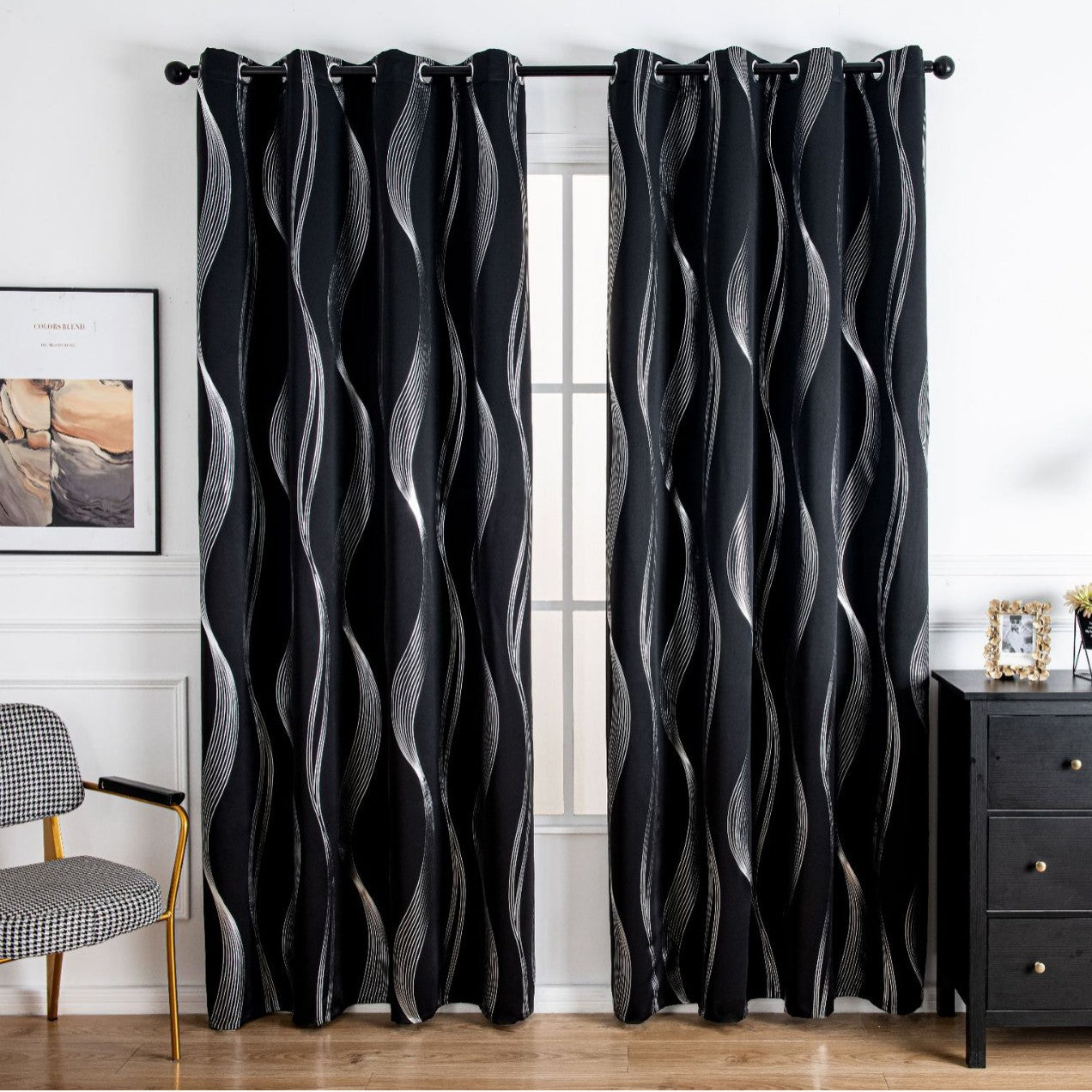 YL-36074 hot-selling pure color blackout curtains heat insulation and sun protection foreign trade special curtain finished product wholesale