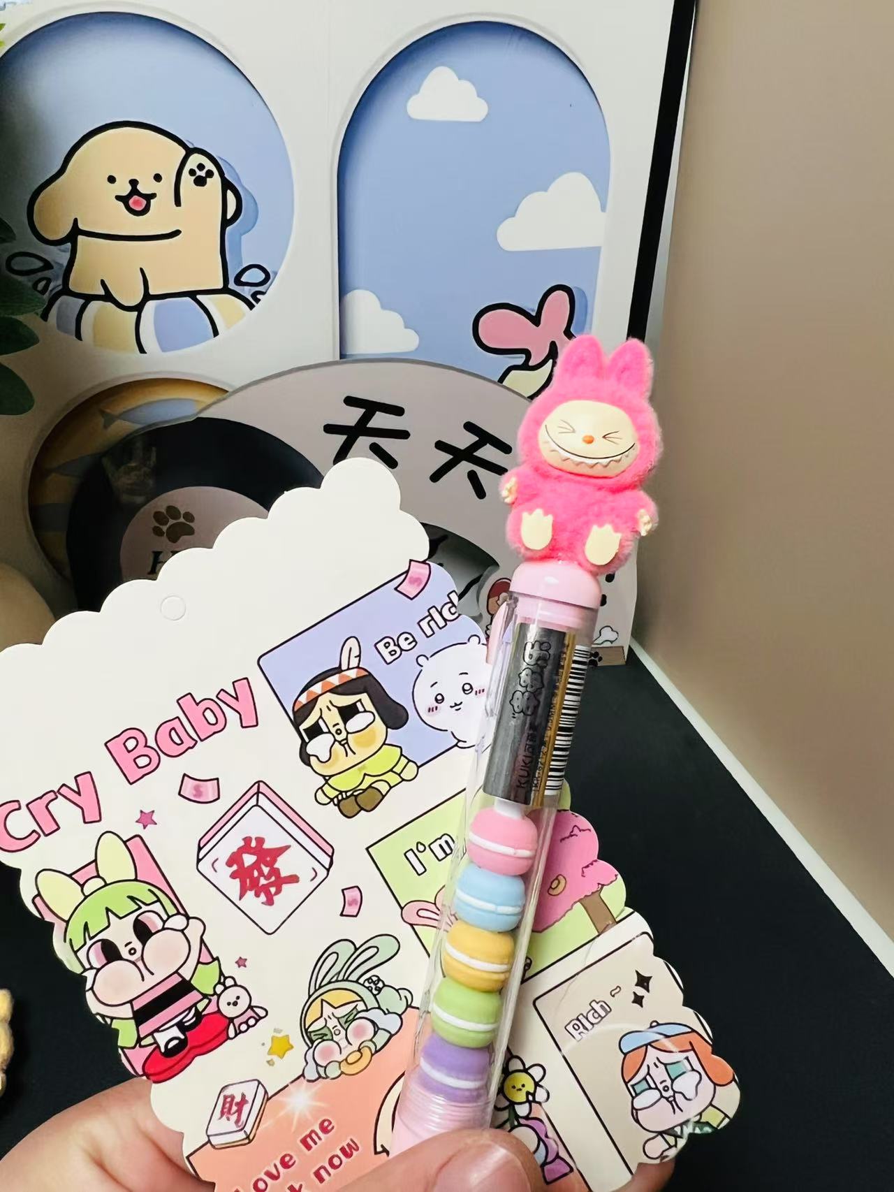 Wholesale high-quality handmade neutral pens office stationery labubu pens back to school supplies Stationery suppl