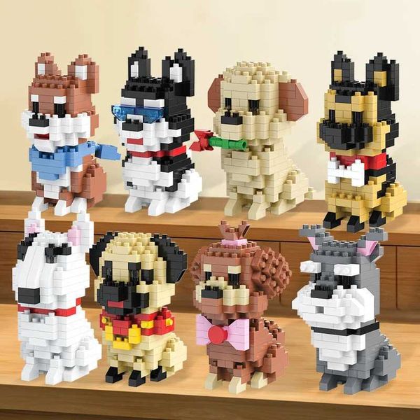 Blocks New Pet Teddy Husky Dog And Cat Toy Small Particle Building Blocks Puzzle Assembled Childrens Toys S2411195