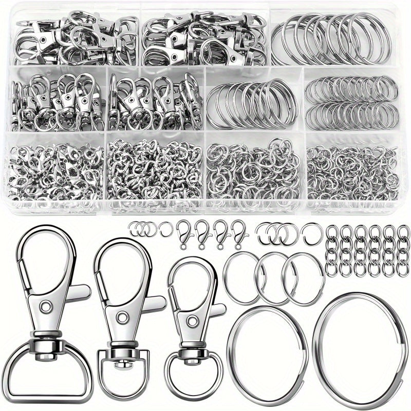 TEMU 265pcs Keychain Making Kit Including Keychain Hooks, Swivel Lobster Clasps, Mini Rings, Handbag Charms, Diy Craft Accessories
