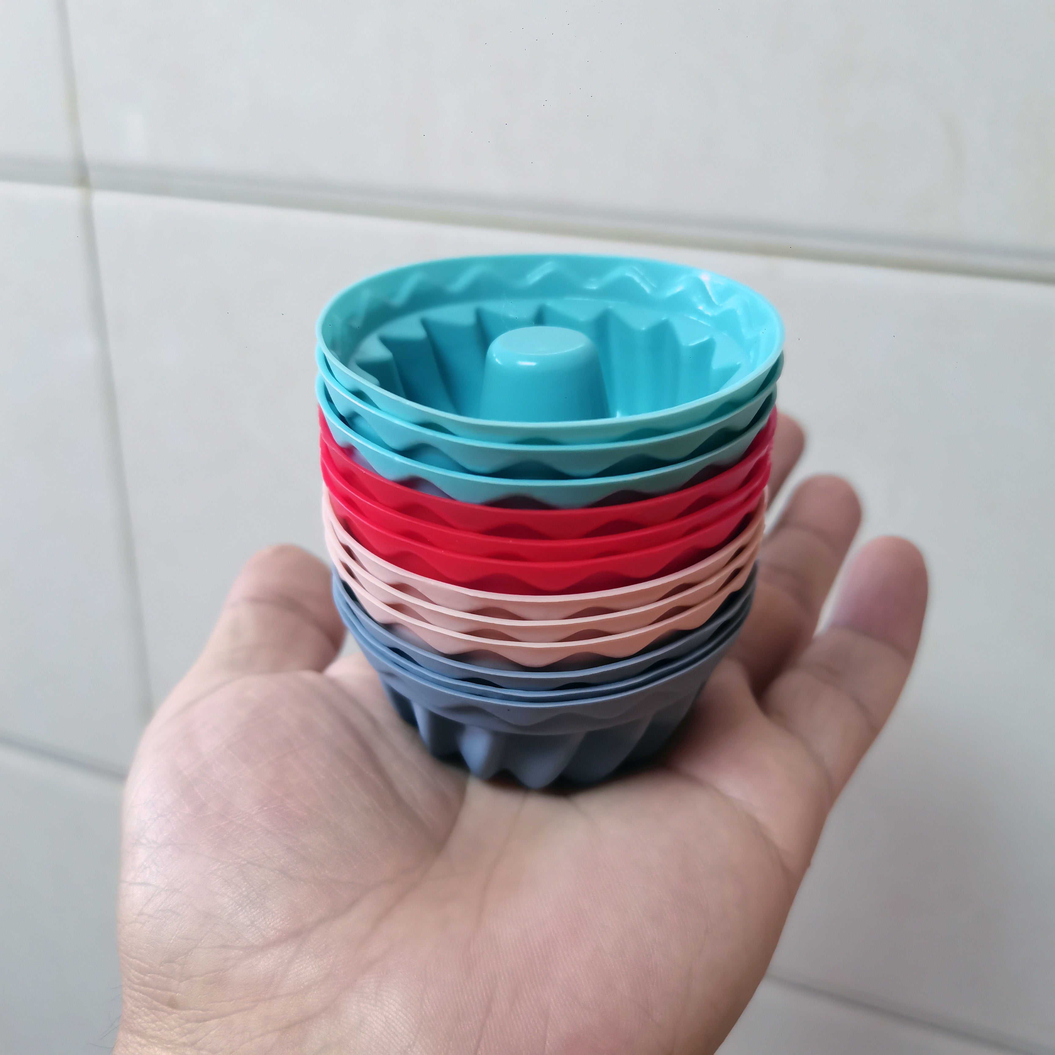 TEMU 12pcs Silicone Mini Molds - Pumpkin-shaped Baking Molds For Fluffy Tube Cakes, Easy Demolding & Cleaning, Durable Kitchen Tools For Weddings,