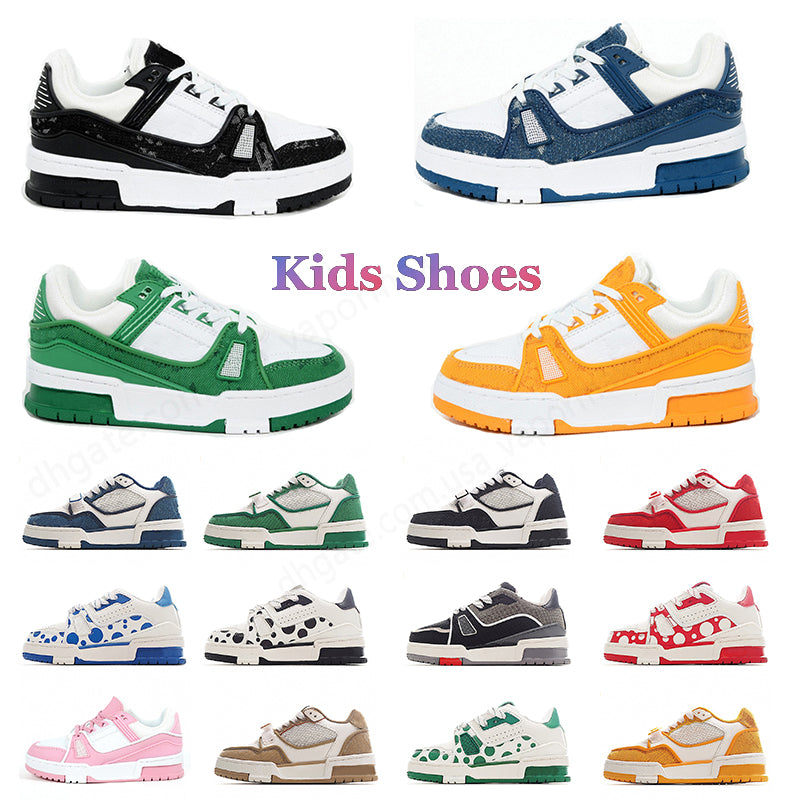 Kids Shoes Designer Skate Sneakers Casual Virgil Boys Girls Sports Luxury Calfskin Leather Breathable Kid Baby Youth Toddler Infants Sneaker Childre
