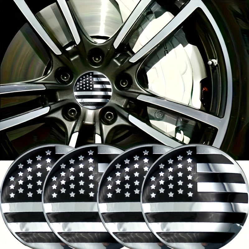 TEMU 4pcs American Flag Wheel Center Decals, Emblems Sticker 2.2"- 56mm For Car Motorcycle Truck Suv