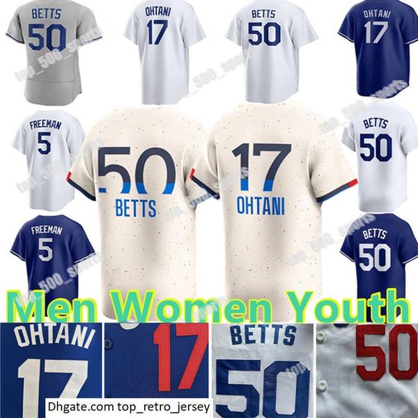 2024 Custom City Connect 17 Shohei Ohtani 50 Mookie Betts Jersey 18 Yamamoto 5 Freddie Freeman Outman Max Muncy Men Women Youth Baseball BO