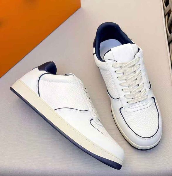 Top Luxury Men Rivoli Sneaker Shoes Grain Leather Platform Sole Trainers Party Dress Runner Sports Comfort Discount Skateboard Walking EU38-
